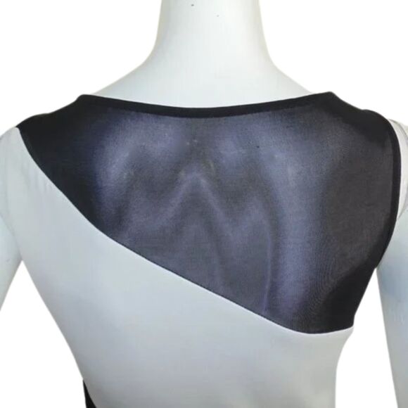 LRL Dress, 4, Black/White, Mesh/Illusion Neckline, Sleeveless, Career/Workwear - Picture 5 of 16